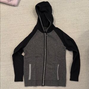 Women’s Black and Gray Hooded Sweater